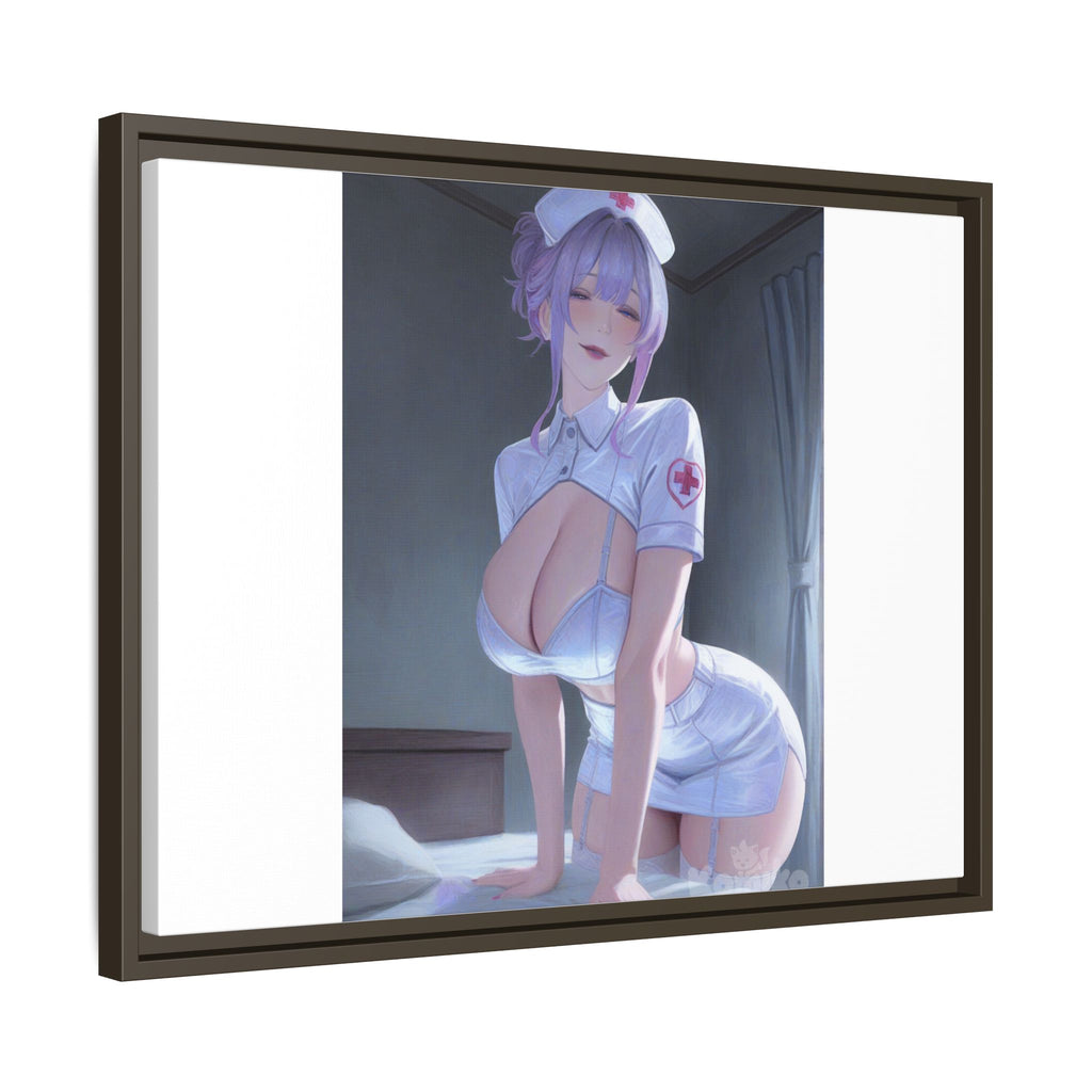 Sexy Anime Nurse Matte Canvas Print (Framed)
