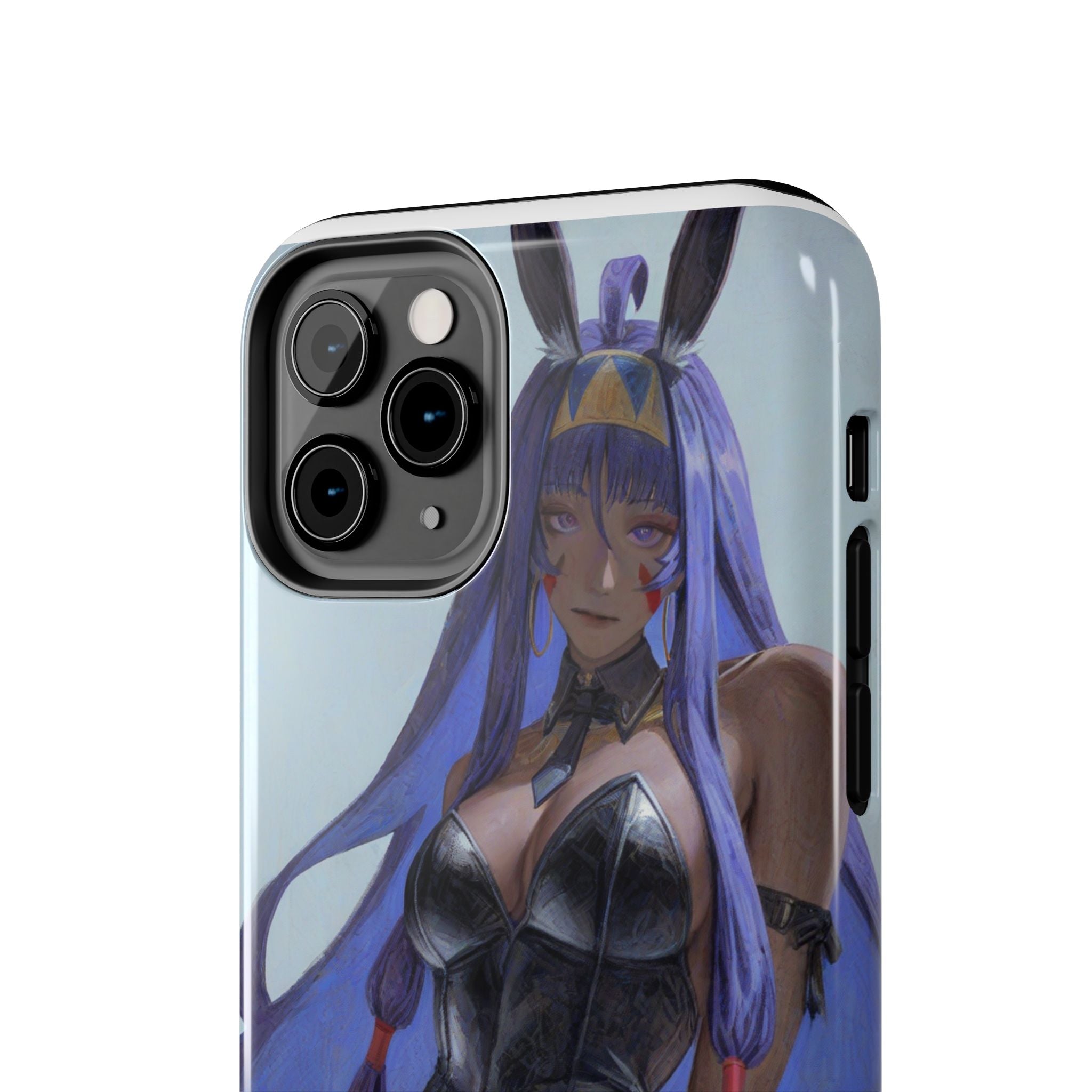Bunny Girl Tough Phone Case — Anime Purple-Haired Character Protective Cover