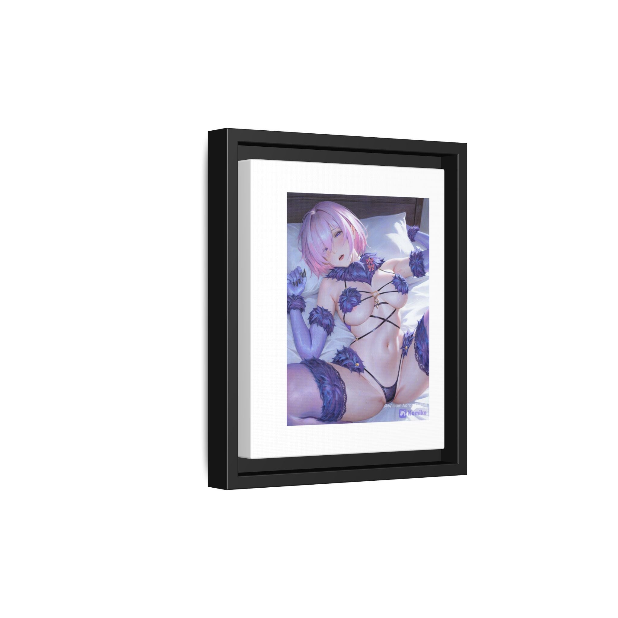 Framed Matte Canvas — Anime Pin-Up Lingerie Art Print