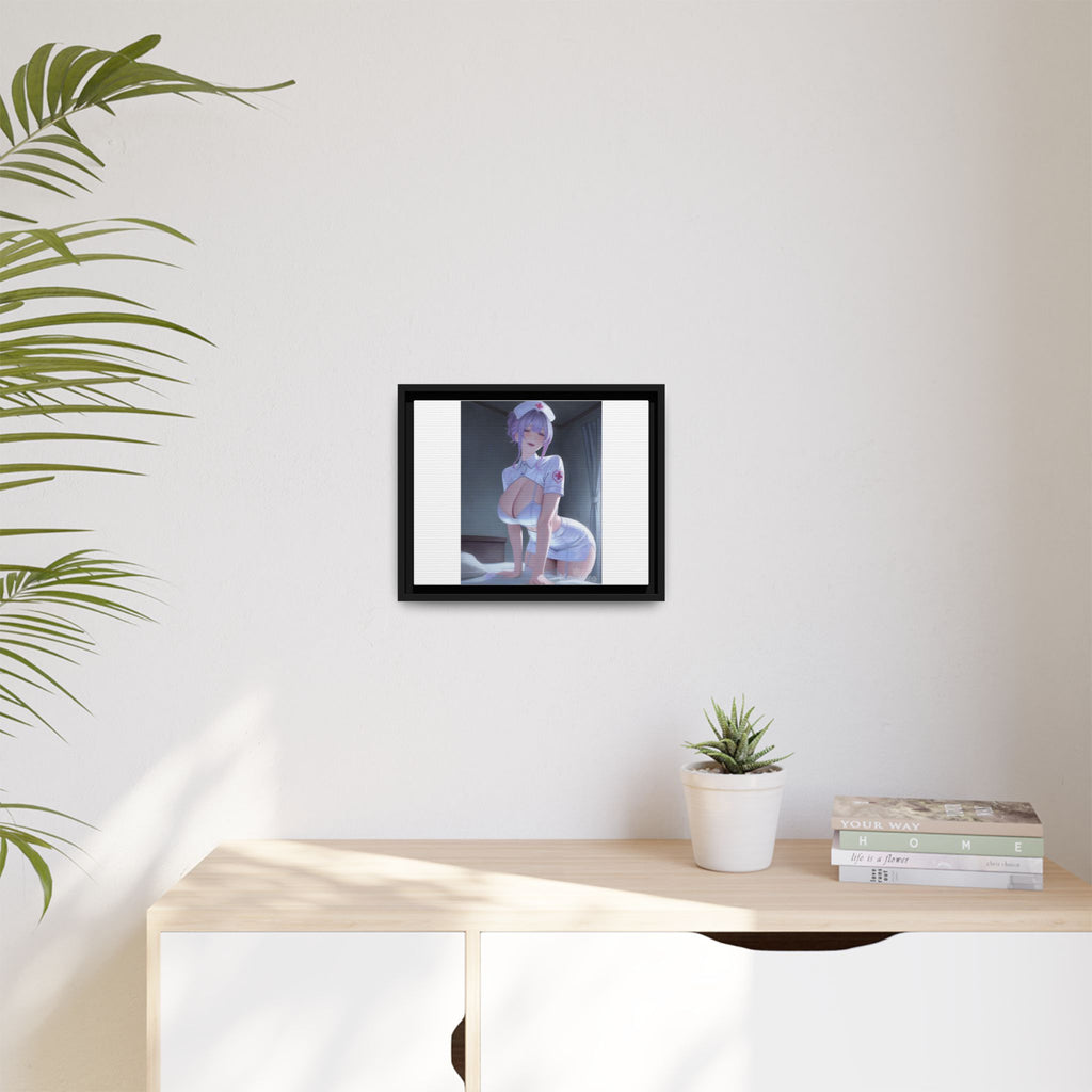 Sexy Anime Nurse Matte Canvas Print (Framed)