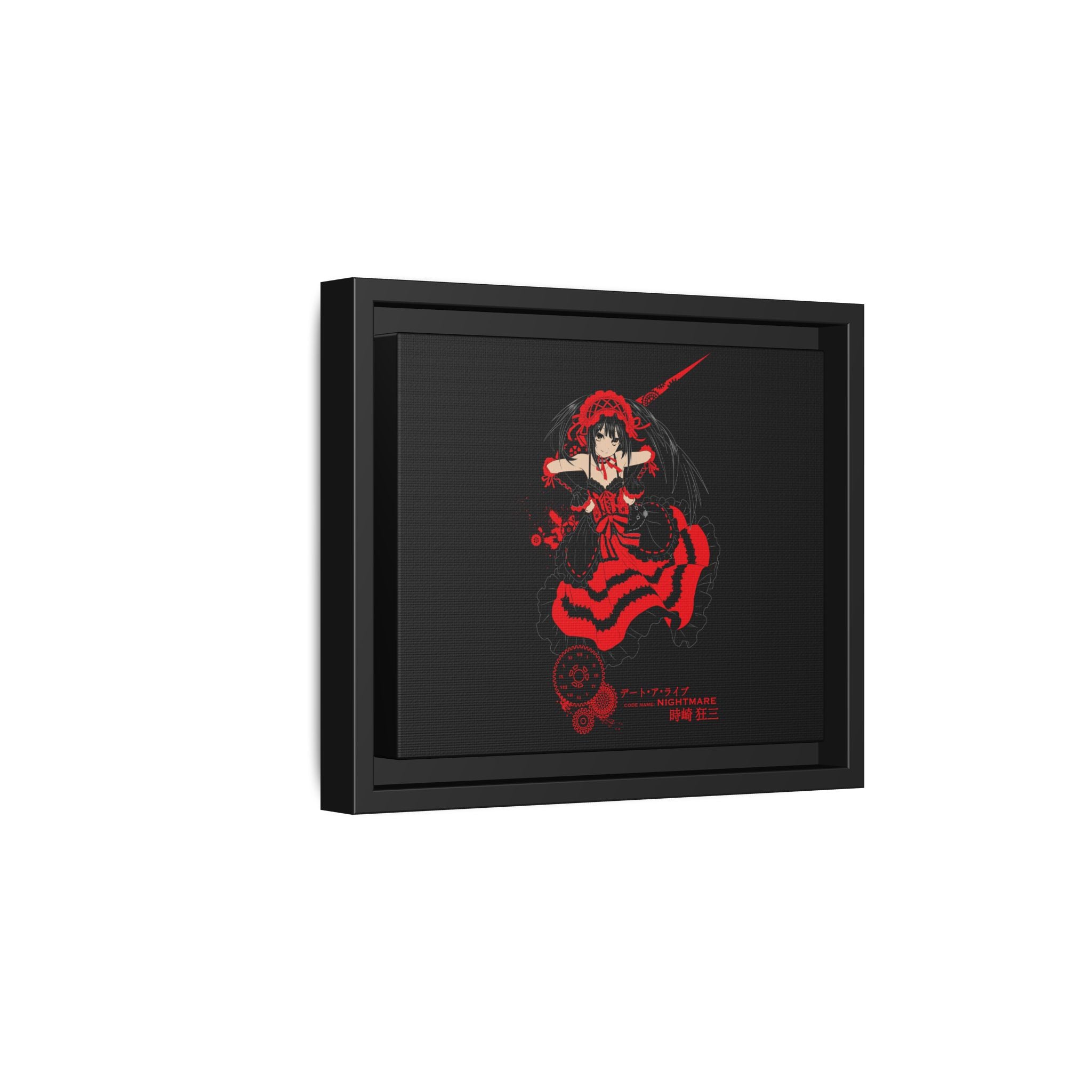 Dark Gothic Anime Canvas — Red & Black Framed Matte Art