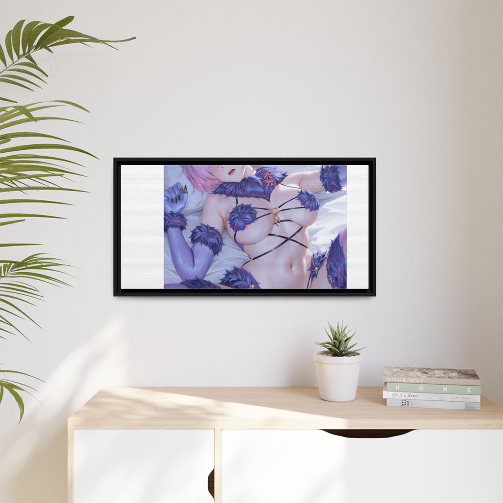 Framed Matte Canvas — Anime Pin-Up Lingerie Art Print