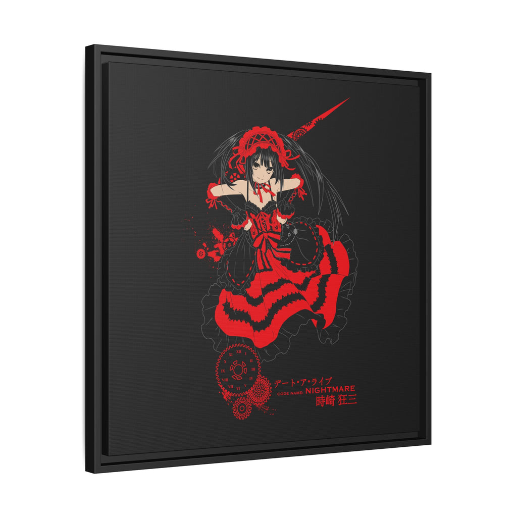 Anime Warrior Red Black Matte Canvas Print — Framed Wall Art