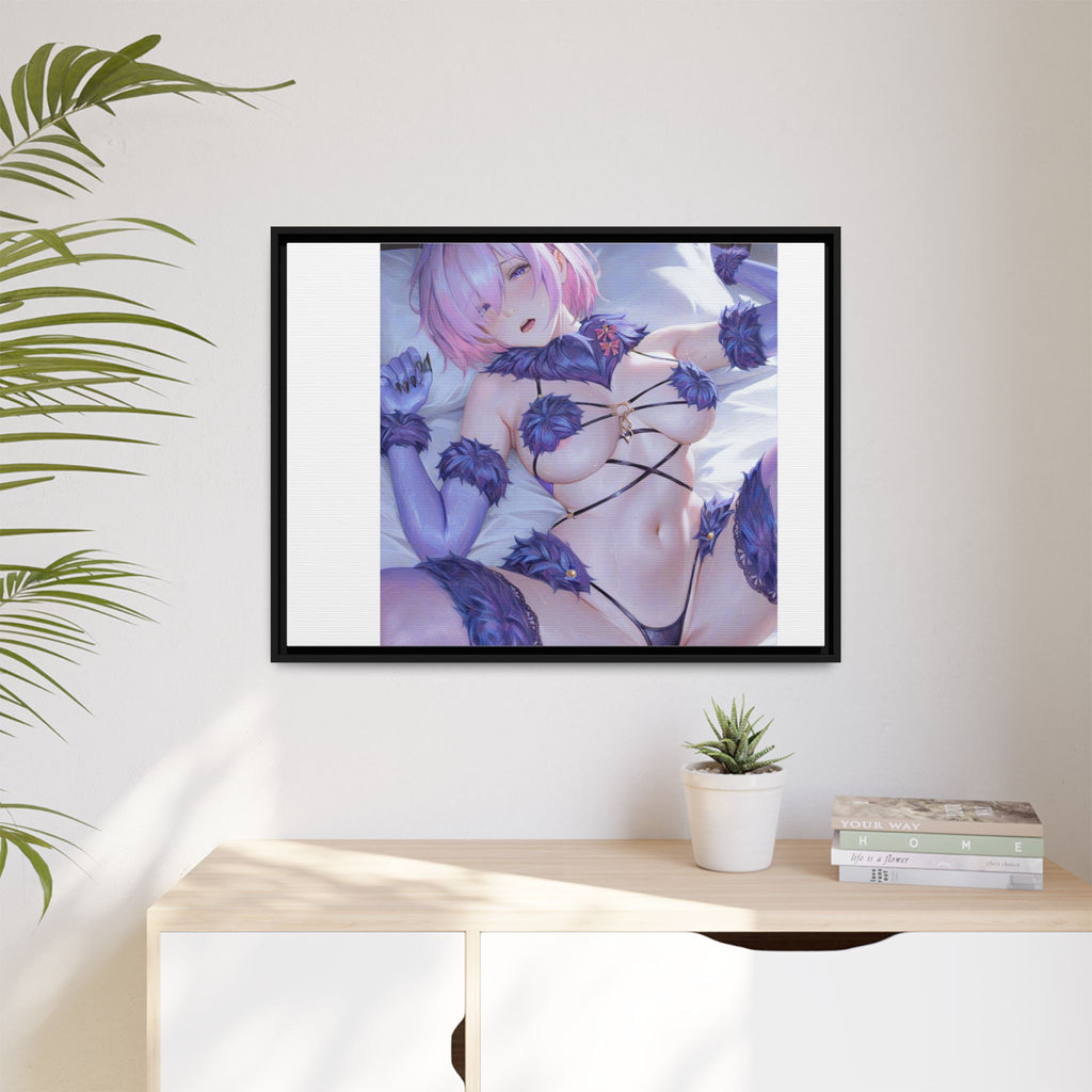 Framed Matte Canvas — Anime Pin-Up Lingerie Art Print