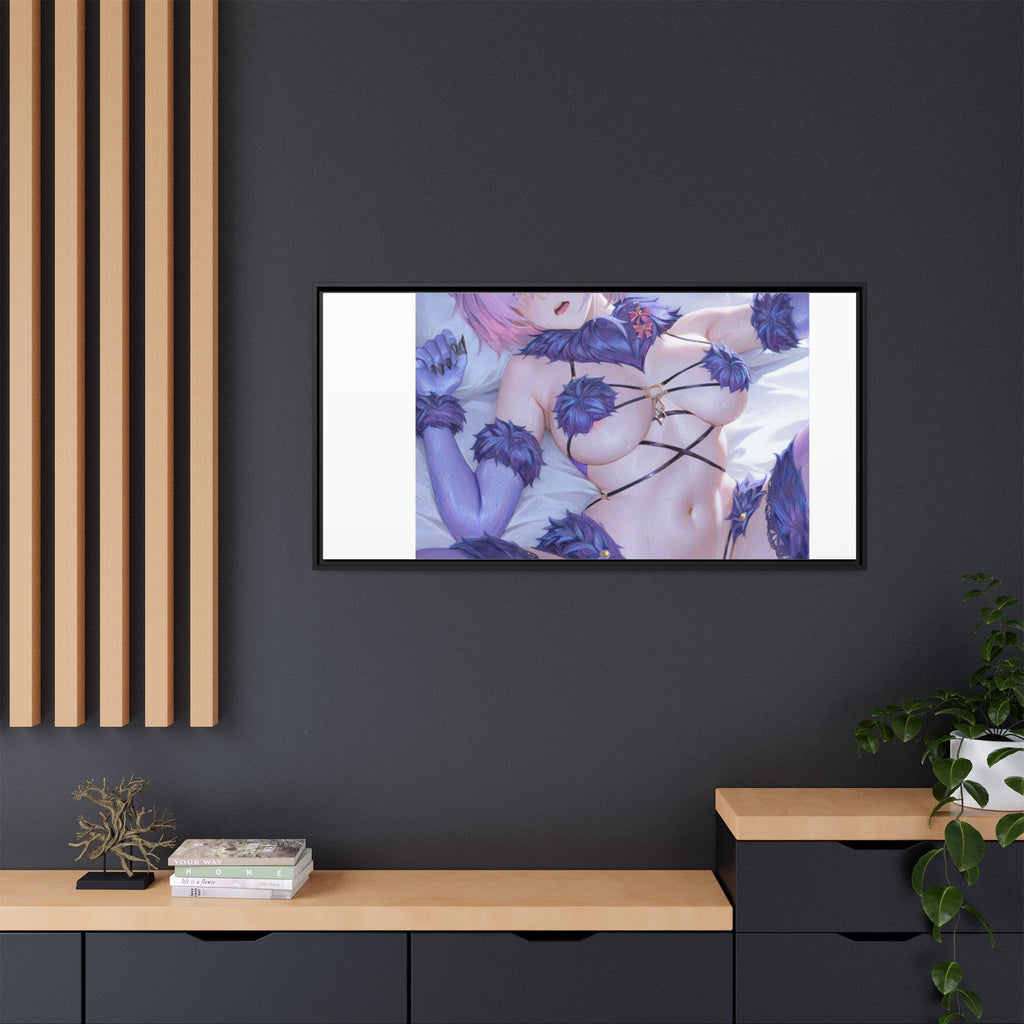 Framed Matte Canvas — Anime Pin-Up Lingerie Art Print