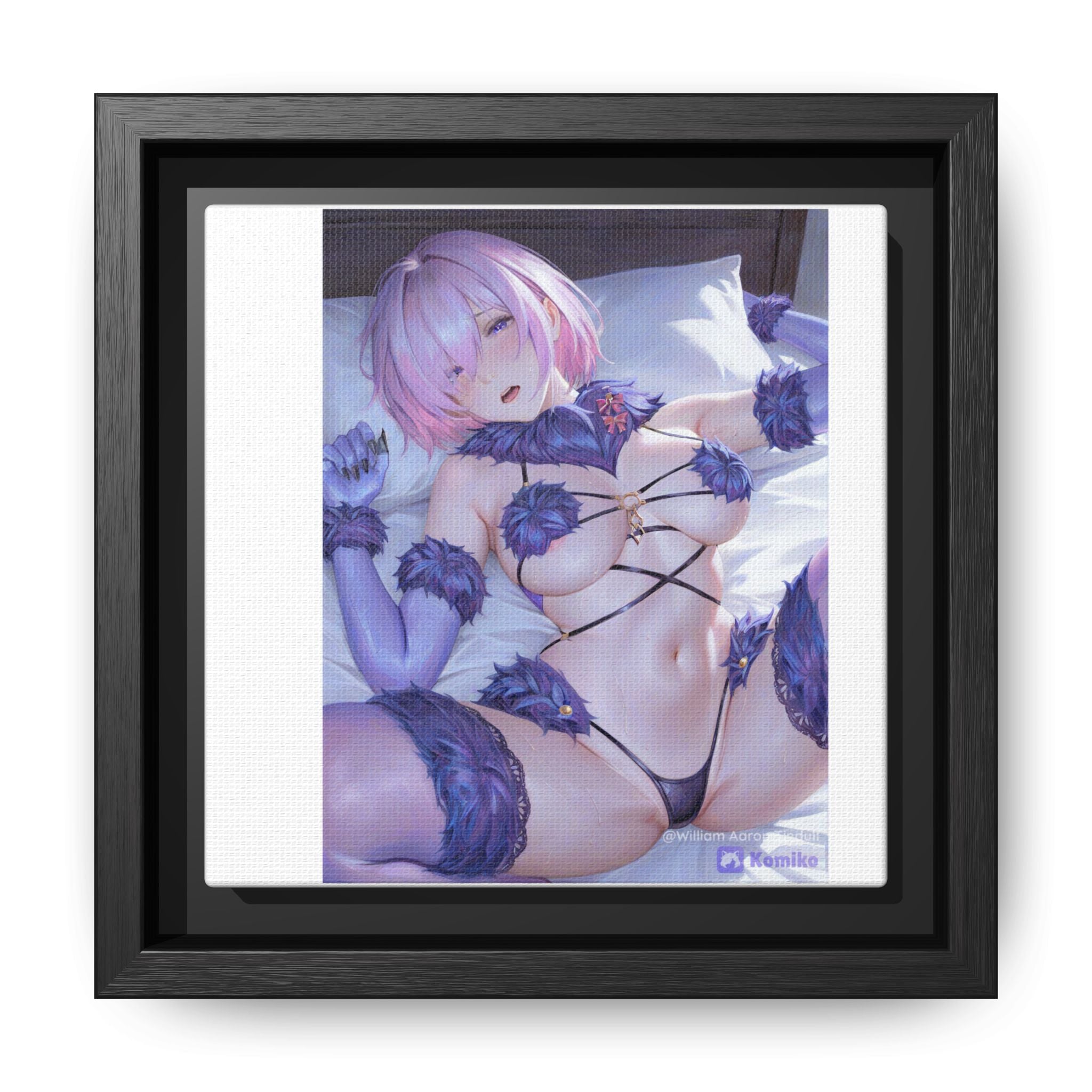 Framed Matte Canvas — Anime Pin-Up Lingerie Art Print