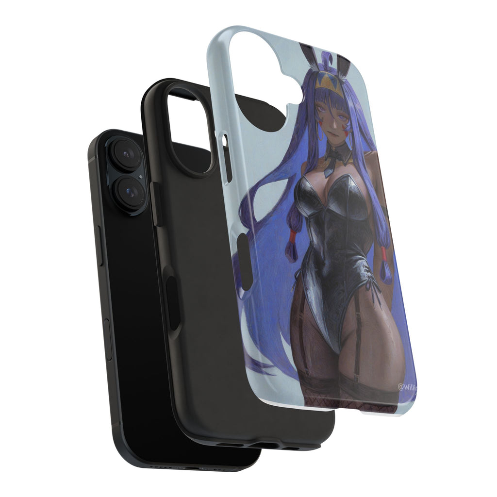 Bunny Girl Tough Phone Case — Anime Purple-Haired Character Protective Cover