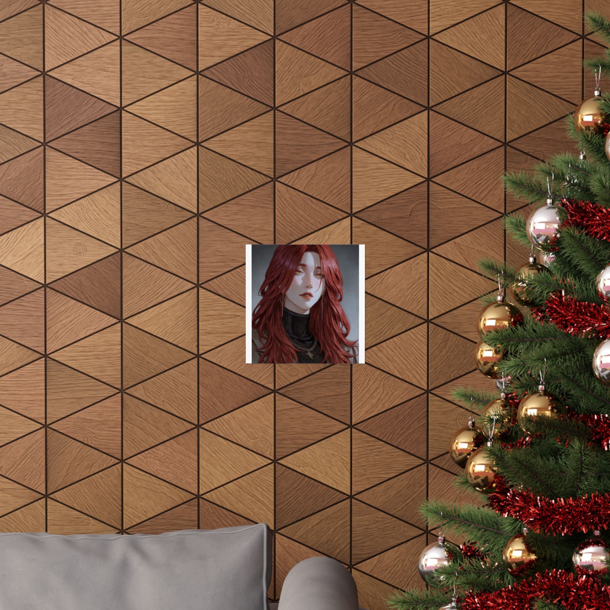 Red-Haired Muse Matte Vertical Poster — Moody Portrait Art Print