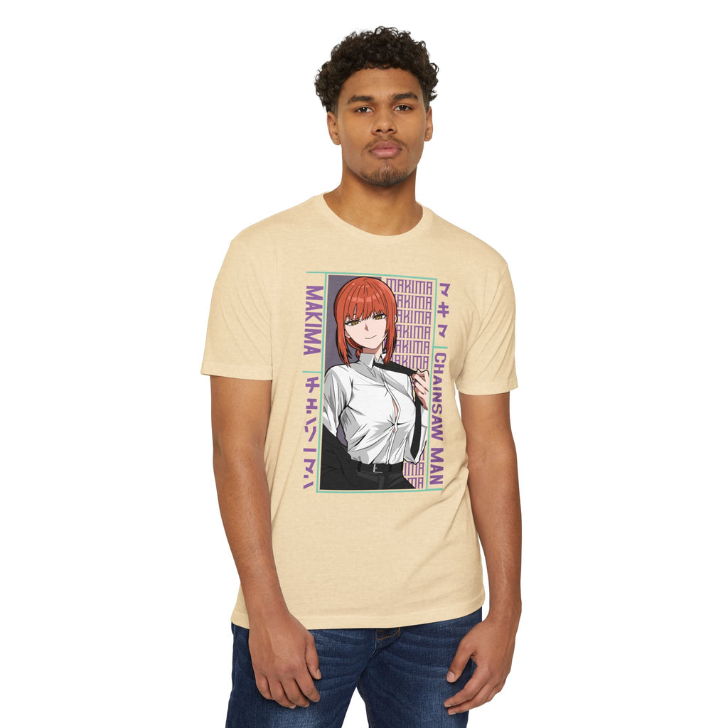Makima Chainsaw Man Anime Graphic T-Shirt — Japanese Text Design