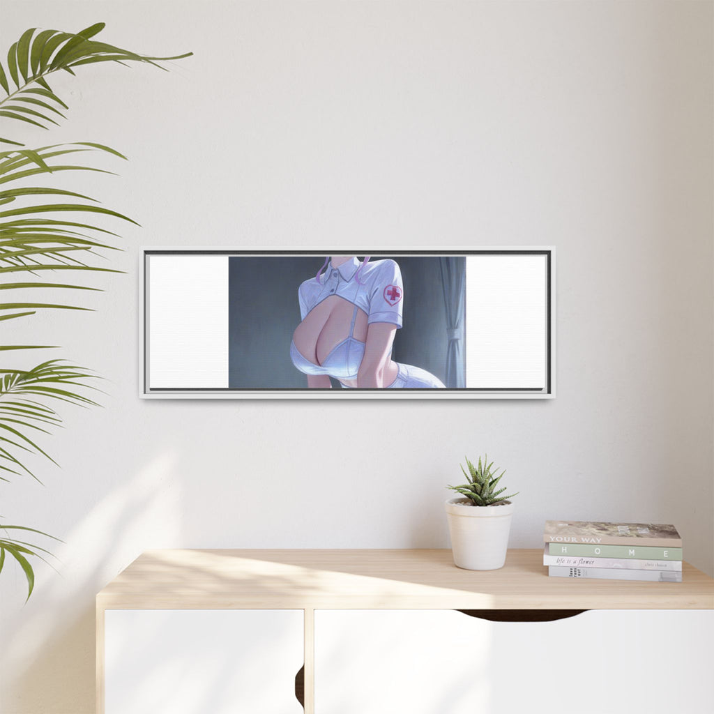 Sexy Anime Nurse Matte Canvas Print (Framed)