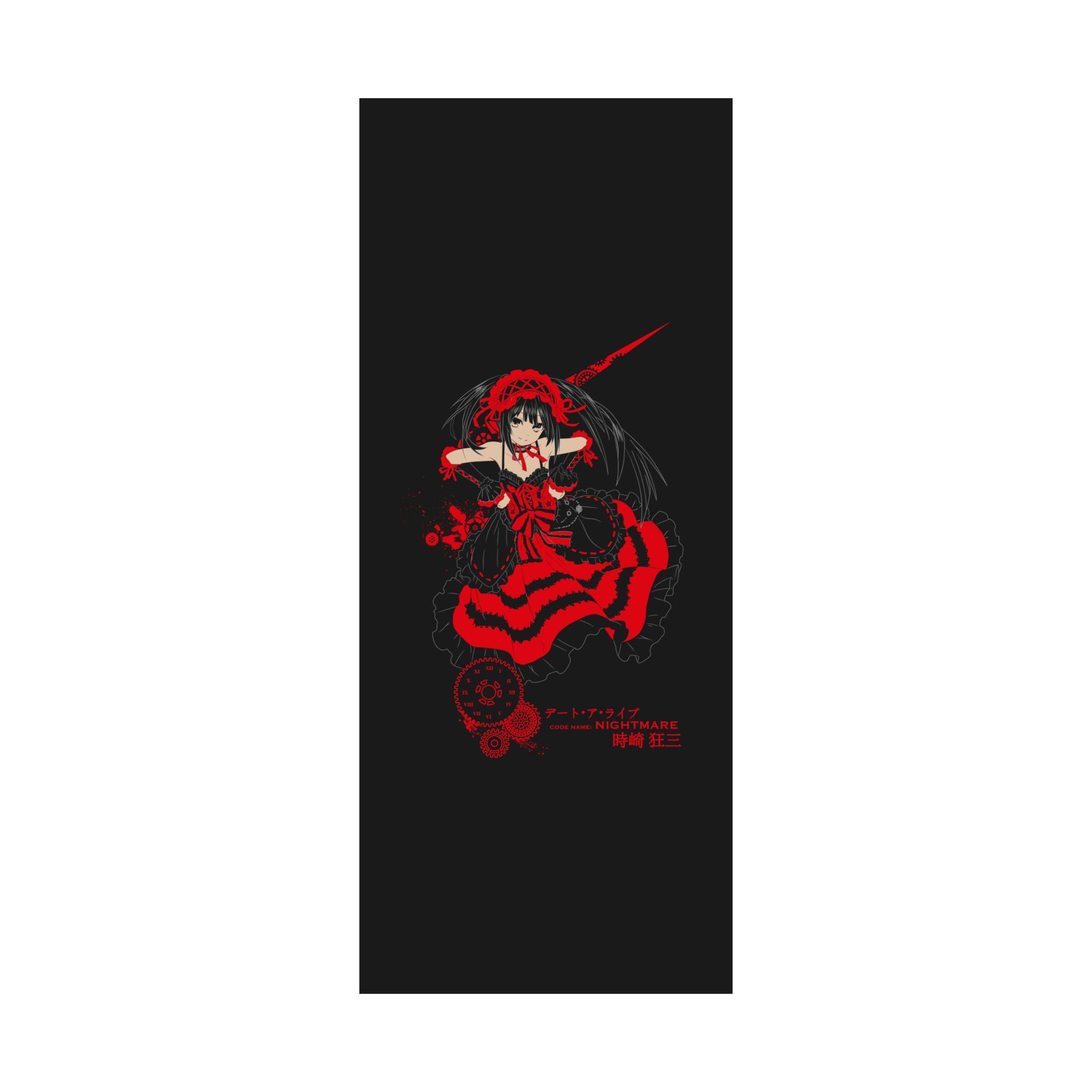 Anime Gothic Poster — Red & Black Kurumi Nightcore Matte Vertical Print