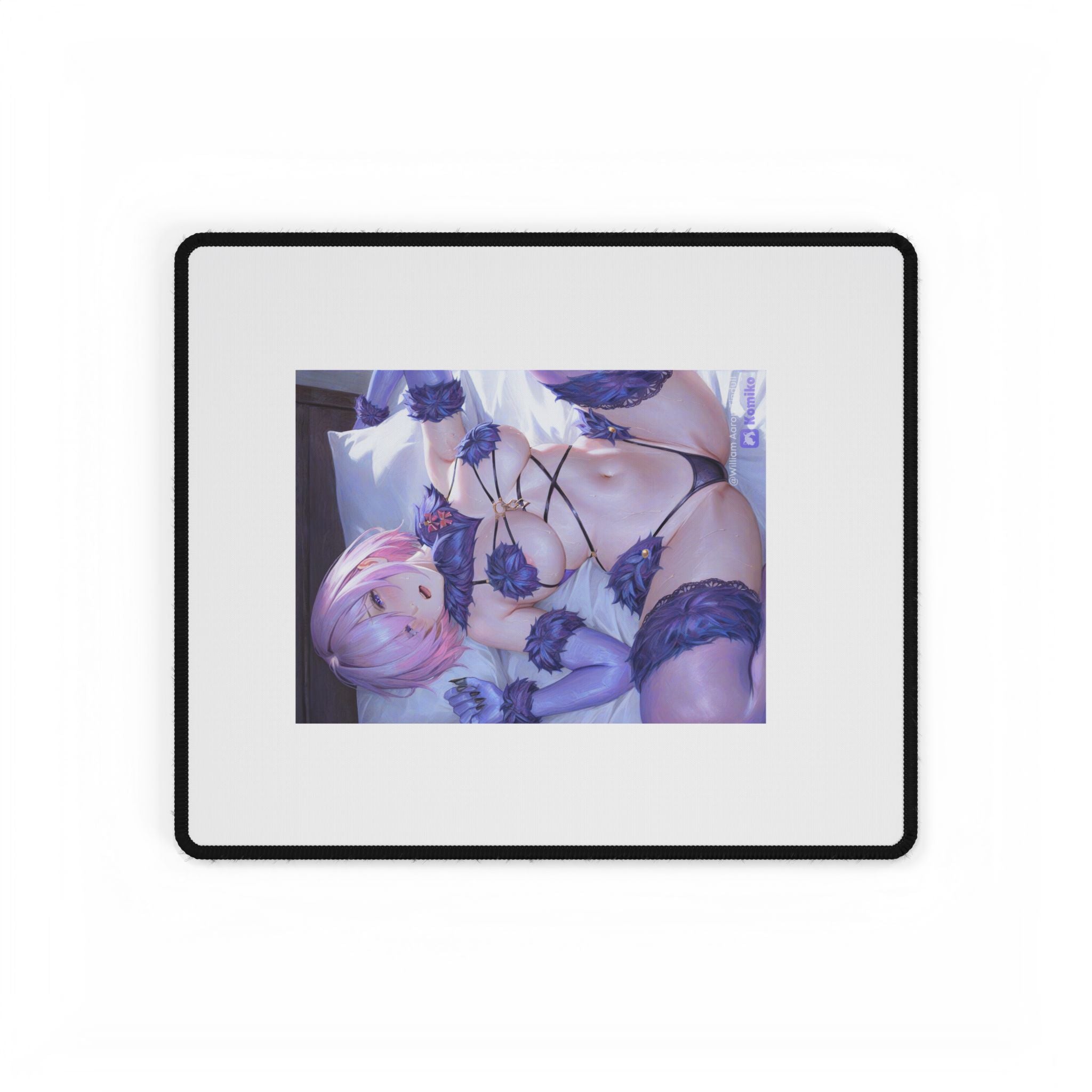 Anime Pin-Up Desk Mat — Floral Lingerie Gaming Mouse Pad