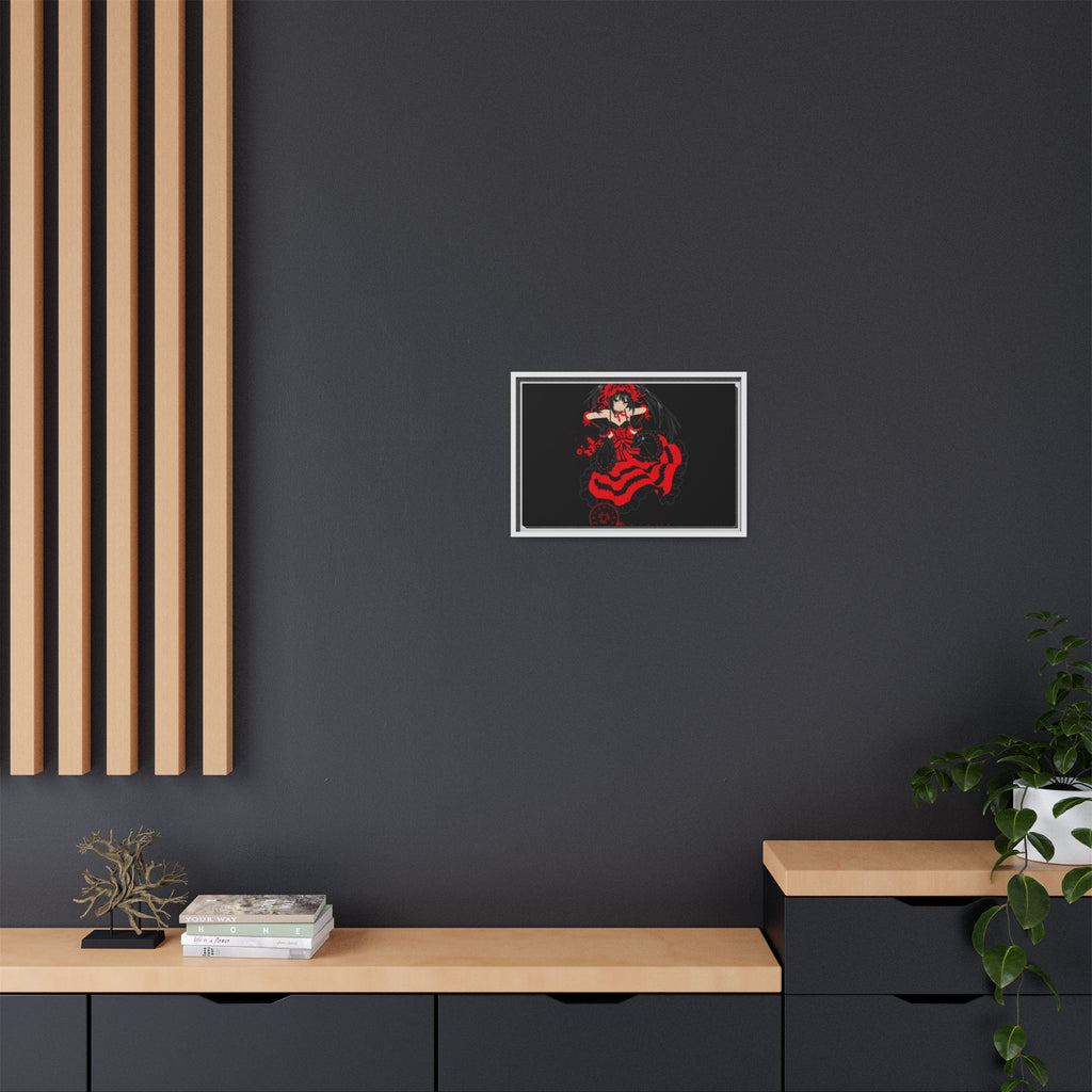 Anime Warrior Red Black Matte Canvas Print — Framed Wall Art