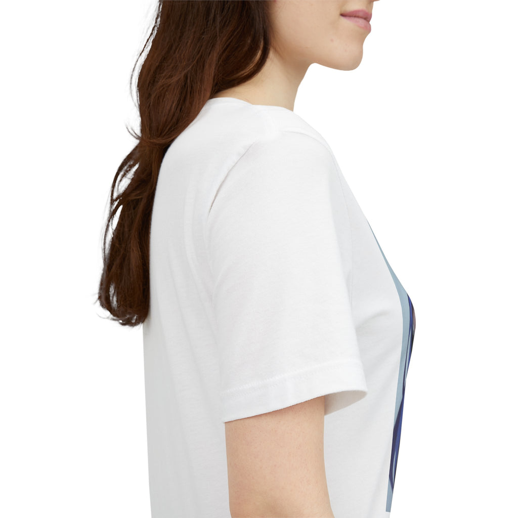 Anime Bunny Girl Graphic Tee — Purple Long-Hair Pinup Illustration