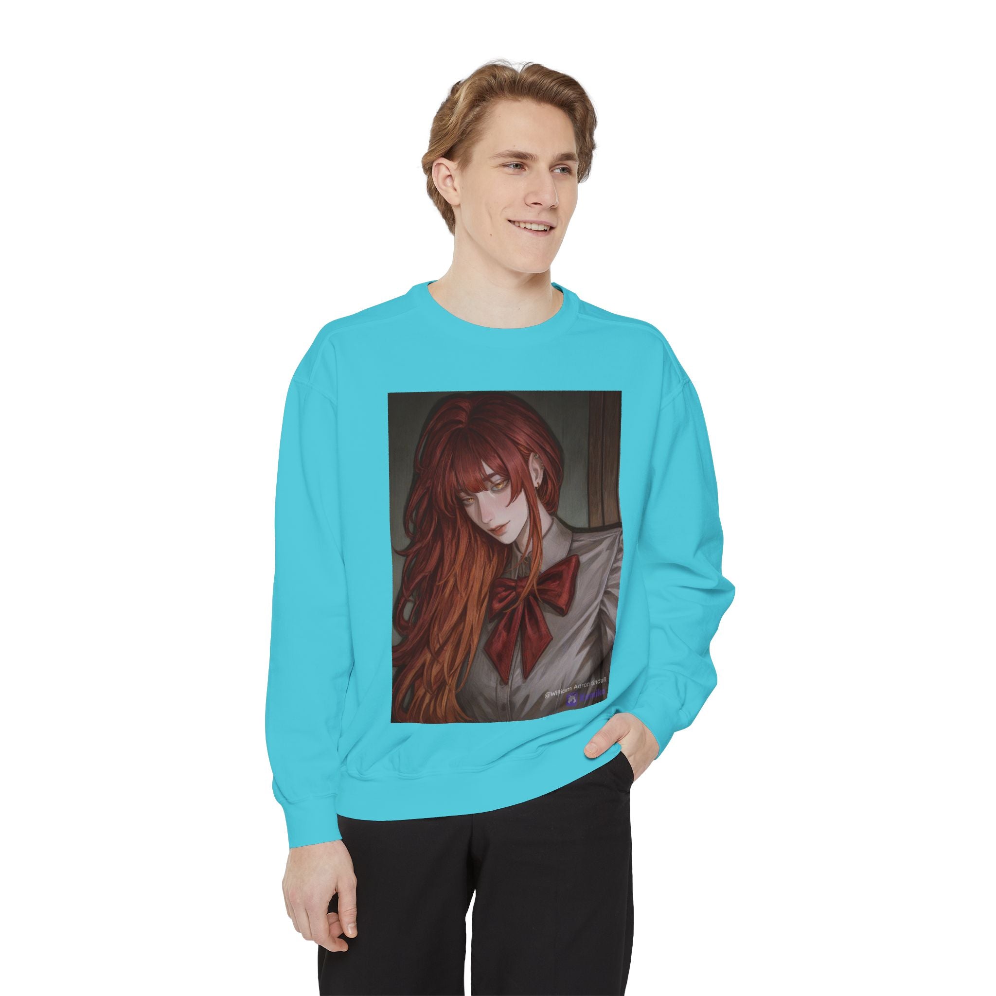 Anime Red-Headed Girl Sweatshirt — Gothic Schoolgirl Art Pullover