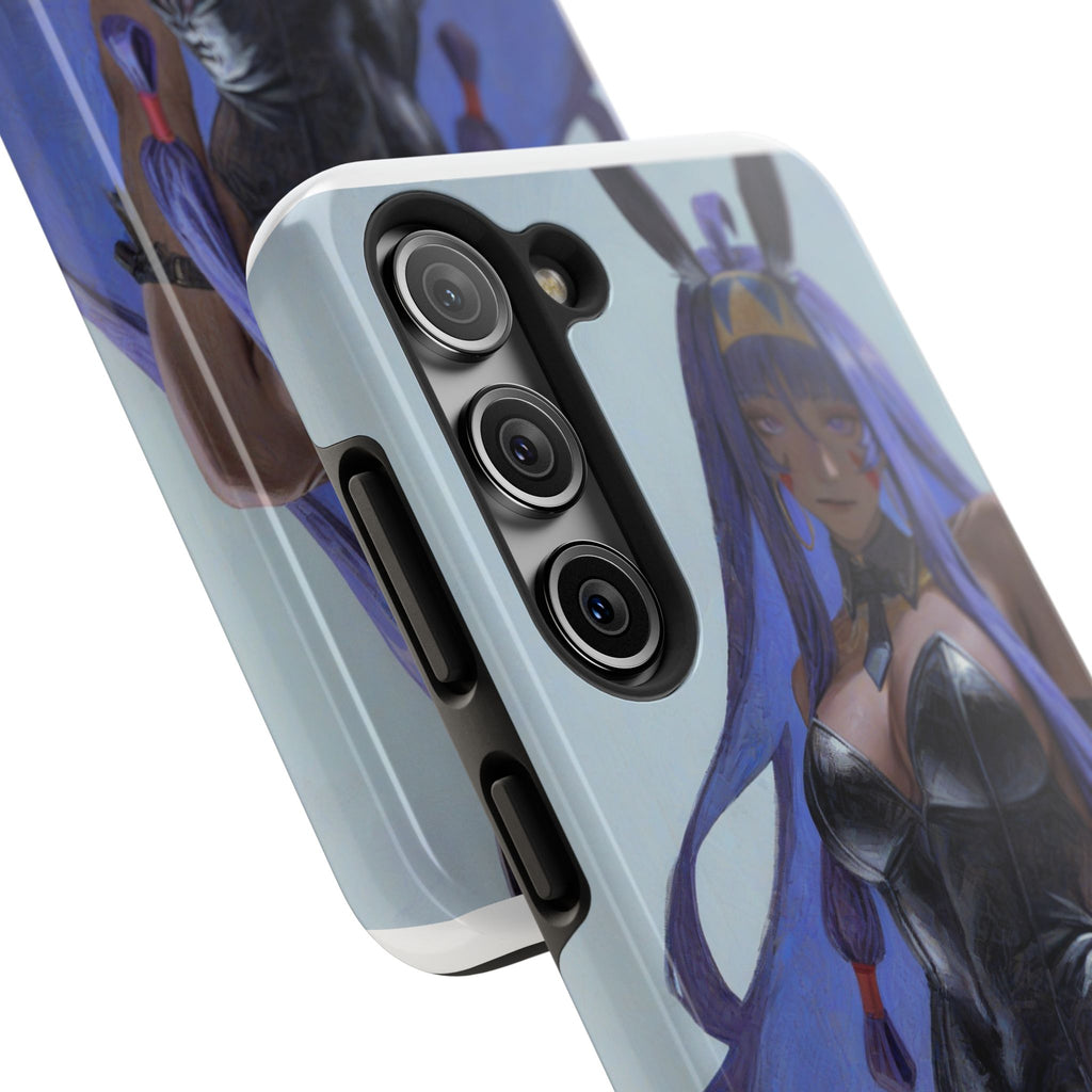 Bunny Girl Tough Phone Case — Anime Purple-Haired Character Protective Cover