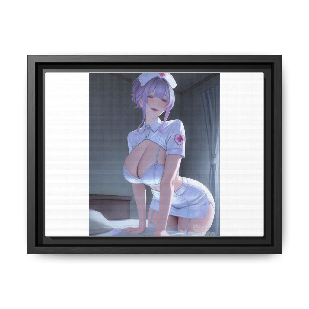 Sexy Anime Nurse Matte Canvas Print (Framed)