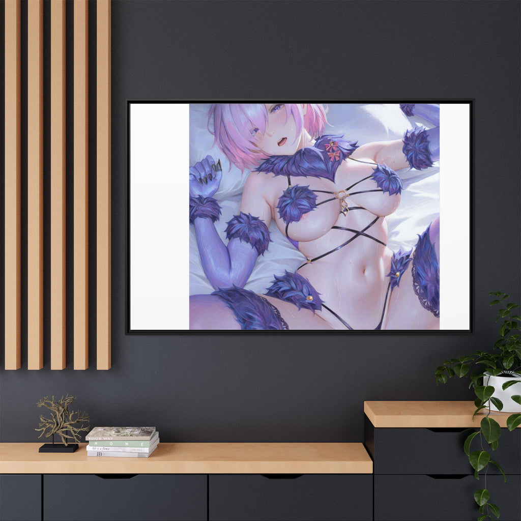Framed Matte Canvas — Anime Pin-Up Lingerie Art Print