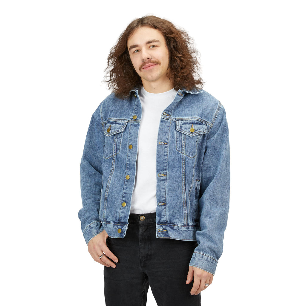 Denim Jacket with Anime Bunny Girl Back Print — Men's Casual Streetwear