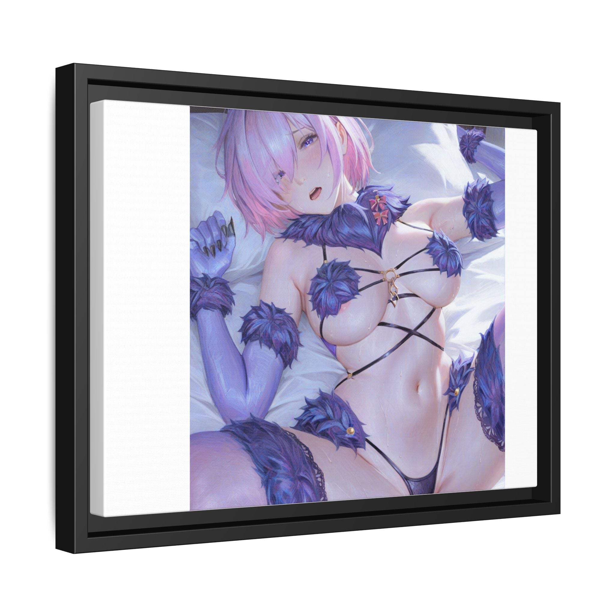 Framed Matte Canvas — Anime Pin-Up Lingerie Art Print