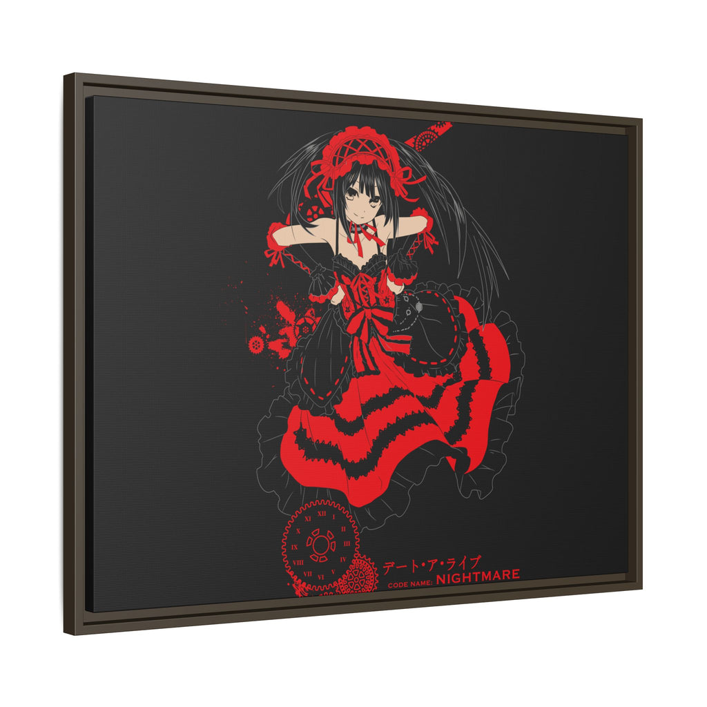 Anime Warrior Red Black Matte Canvas Print — Framed Wall Art