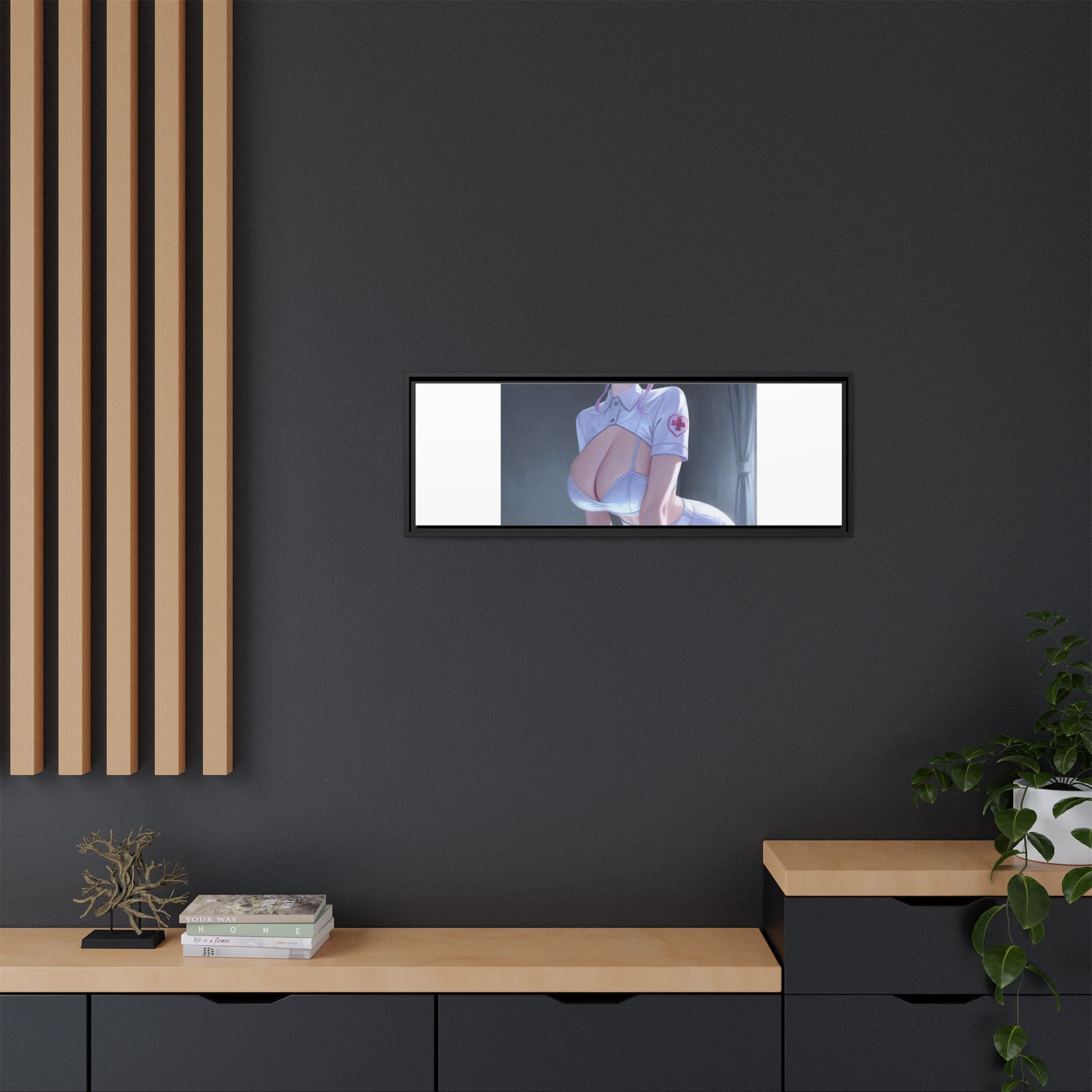 Sexy Anime Nurse Matte Canvas Print (Framed)