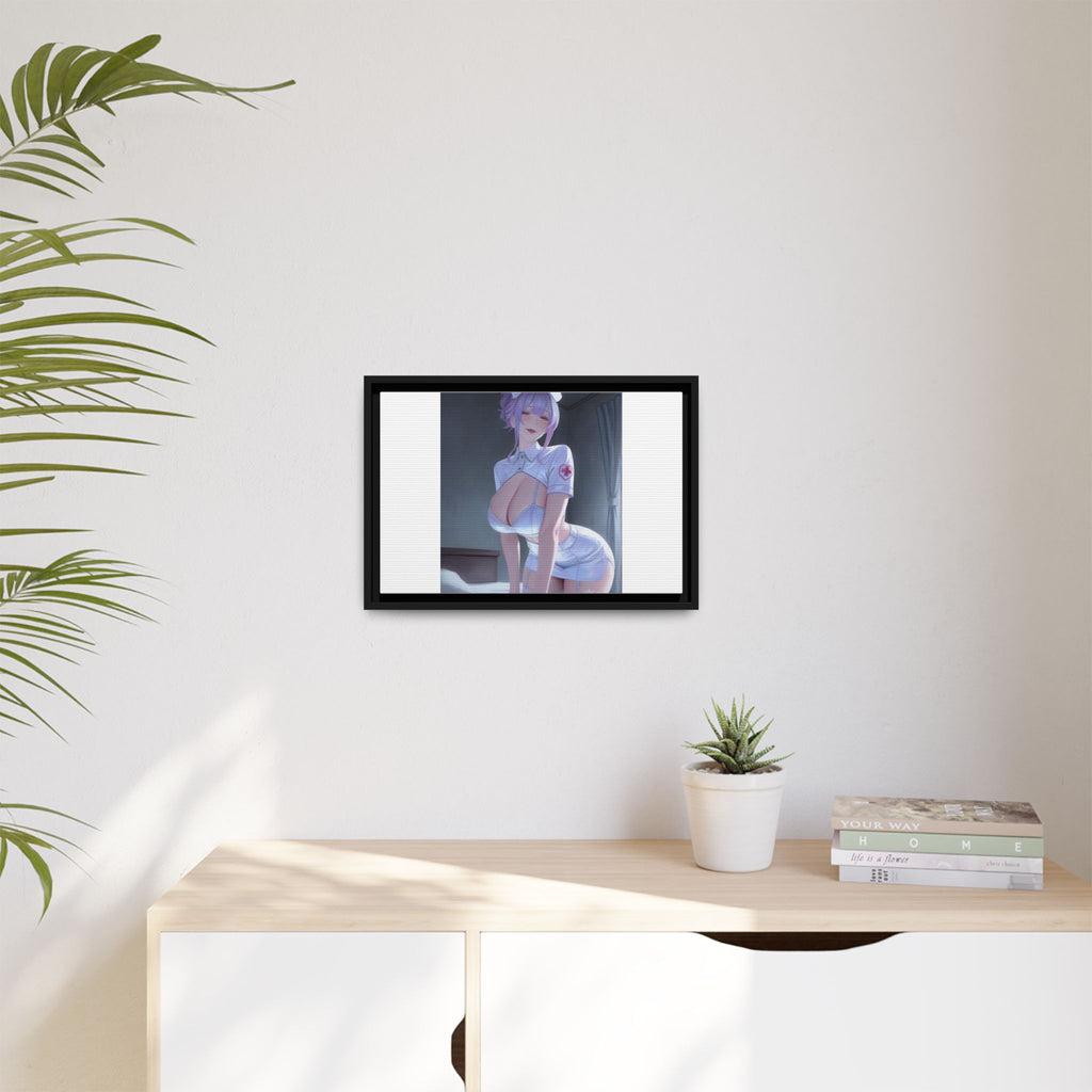 Sexy Anime Nurse Matte Canvas Print (Framed)