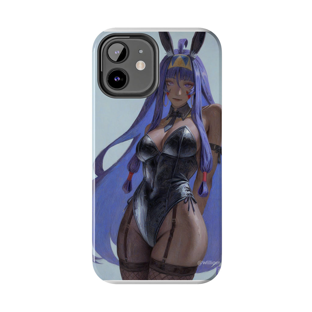 Bunny Girl Tough Phone Case — Anime Purple-Haired Character Protective Cover