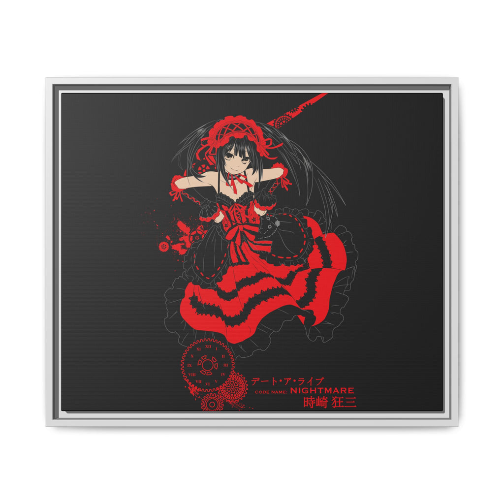 Anime Warrior Red Black Matte Canvas Print — Framed Wall Art