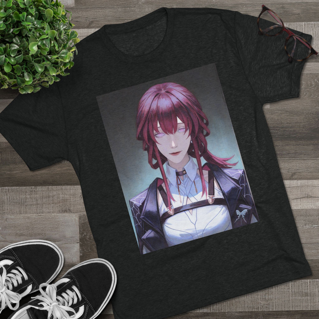 Anime Gothic Maid Portrait Tee — Red-Haired Mystique Crew Shirt