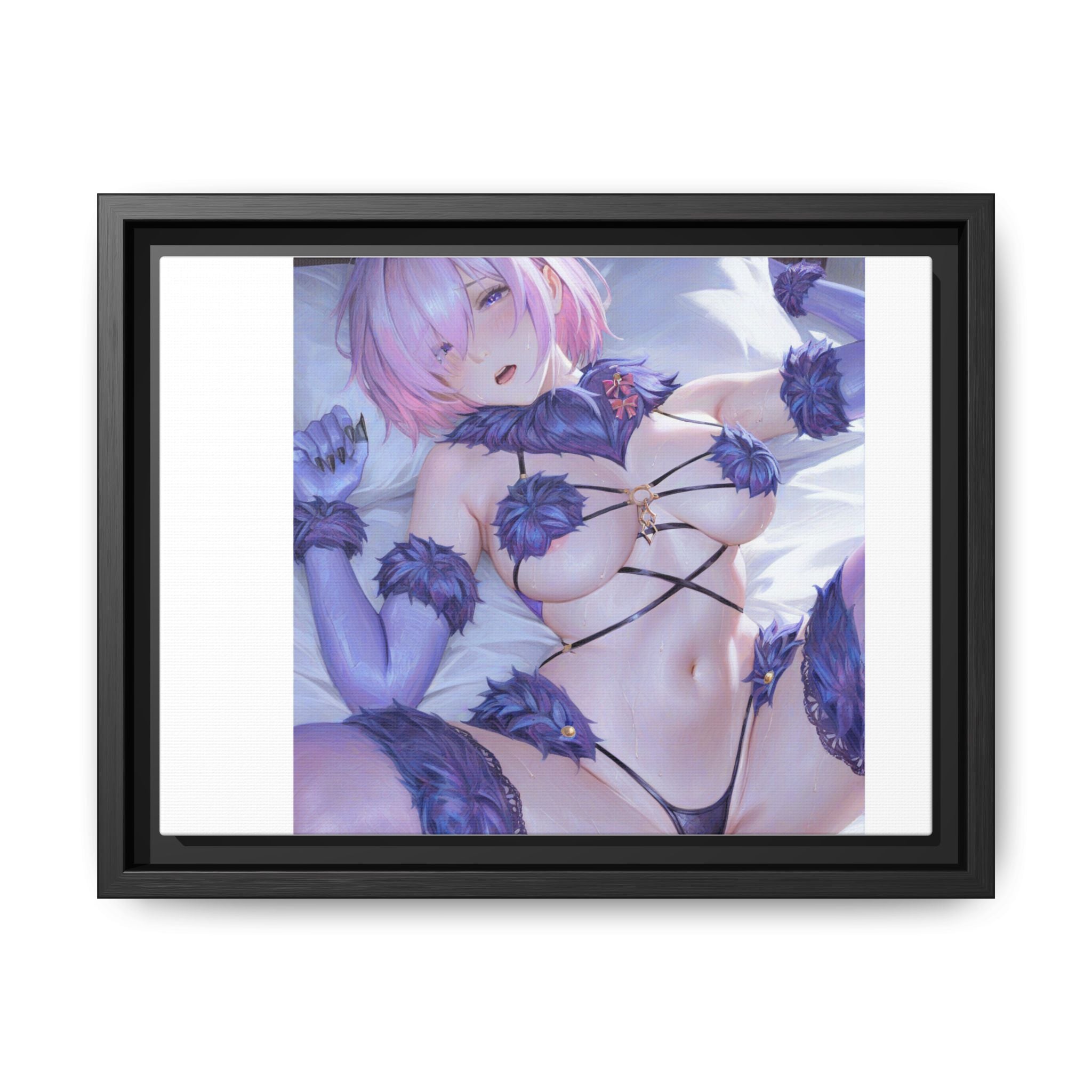 Framed Matte Canvas — Anime Pin-Up Lingerie Art Print