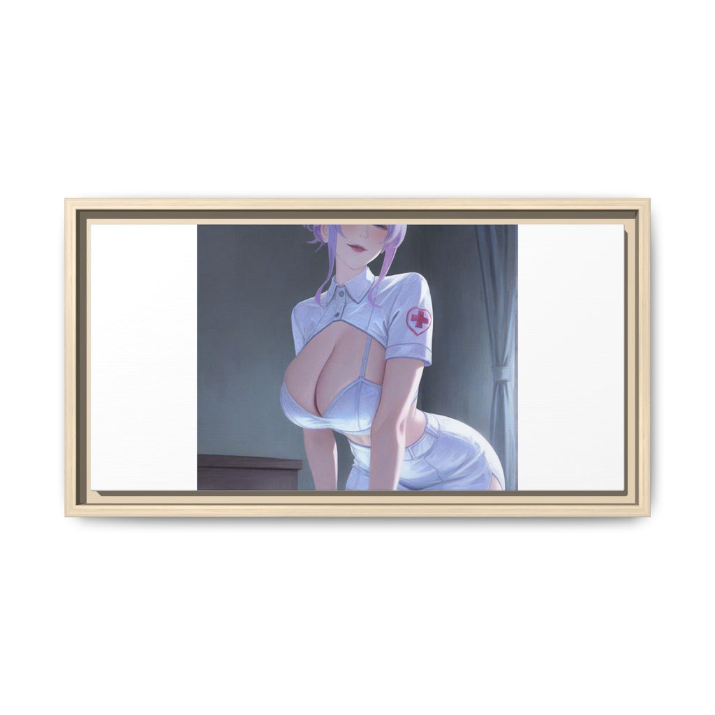 Sexy Anime Nurse Matte Canvas Print (Framed)