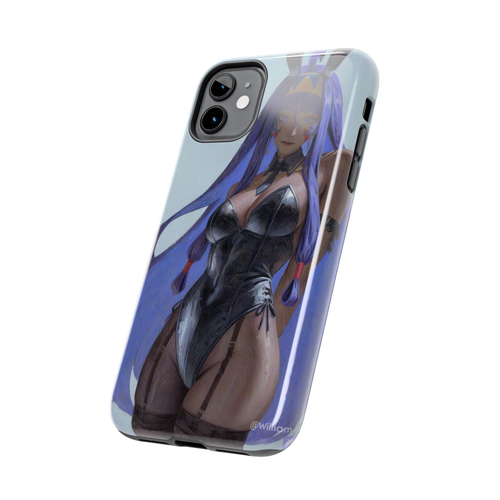 Bunny Girl Tough Phone Case — Anime Purple-Haired Character Protective Cover