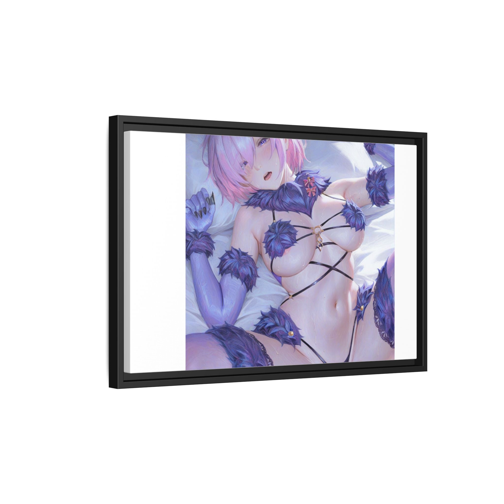 Framed Matte Canvas — Anime Pin-Up Lingerie Art Print