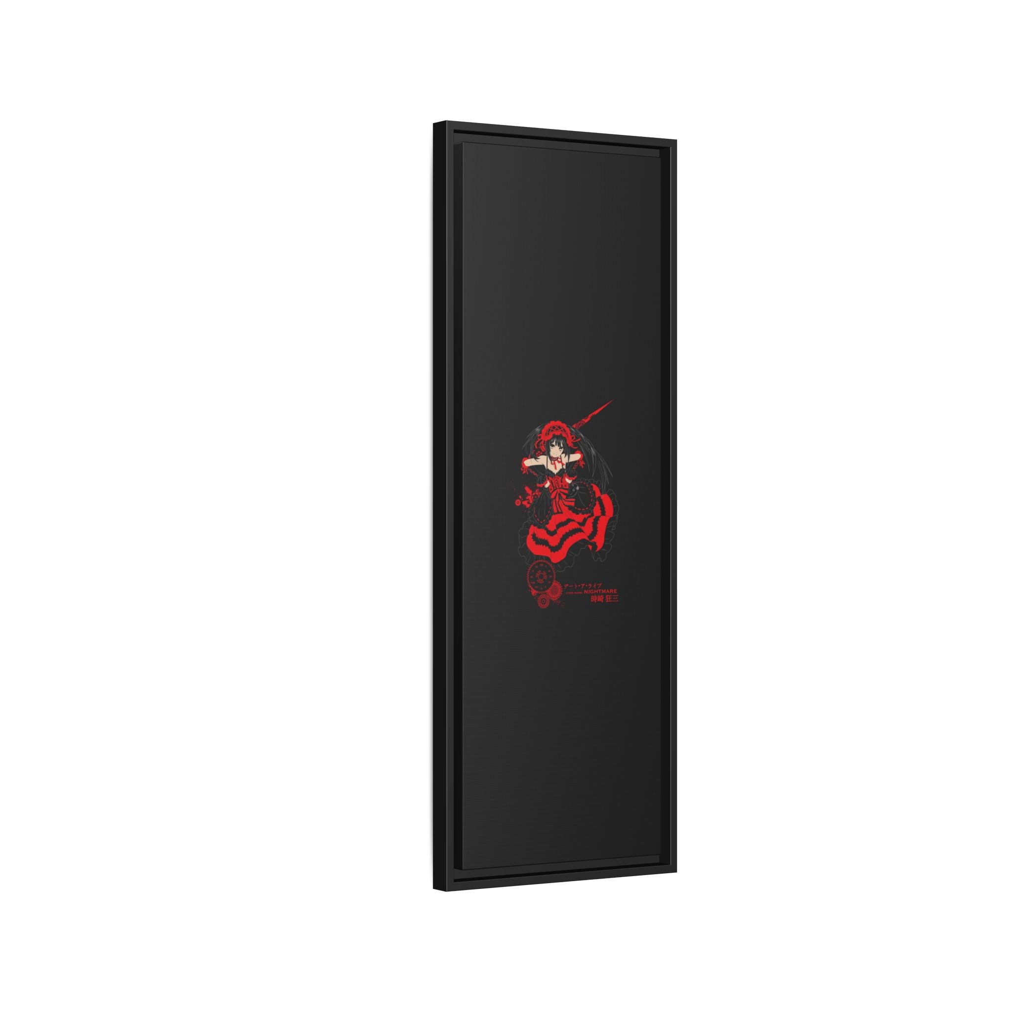 Anime Warrior Red Black Matte Canvas Print — Framed Wall Art