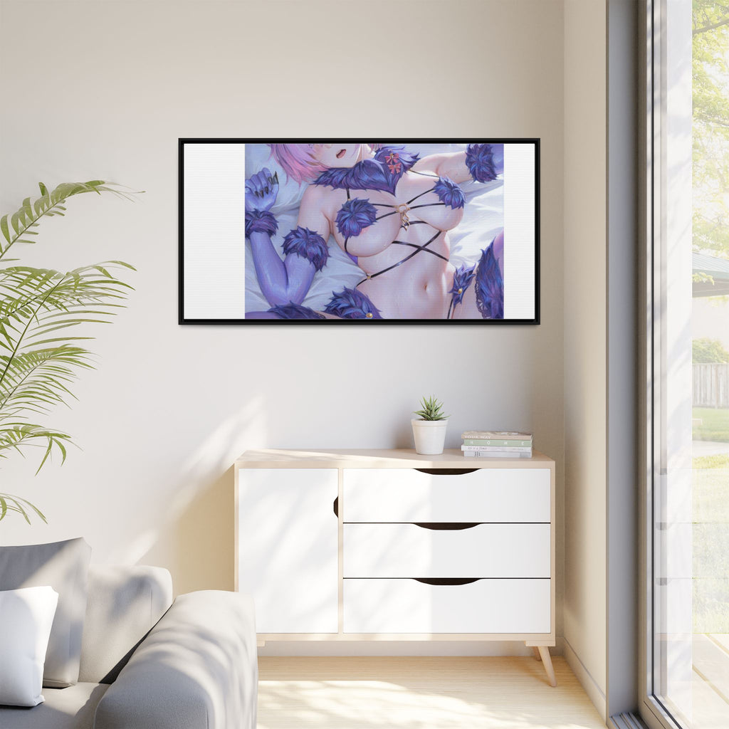 Framed Matte Canvas — Anime Pin-Up Lingerie Art Print