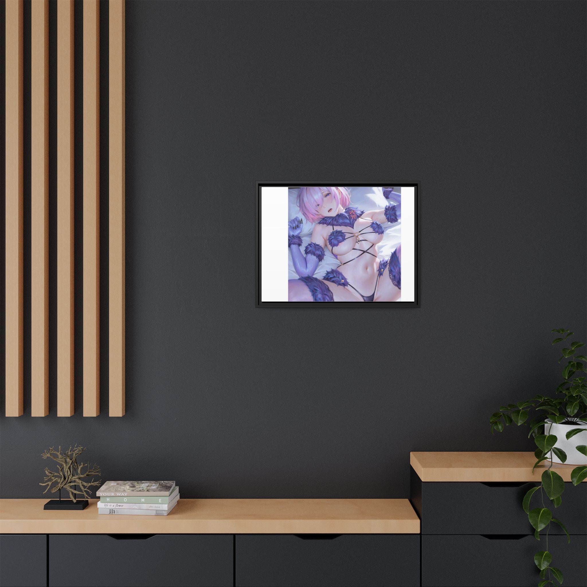 Framed Matte Canvas — Anime Pin-Up Lingerie Art Print