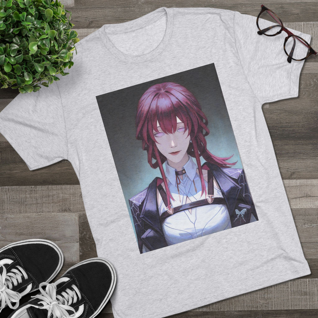 Anime Gothic Maid Portrait Tee — Red-Haired Mystique Crew Shirt