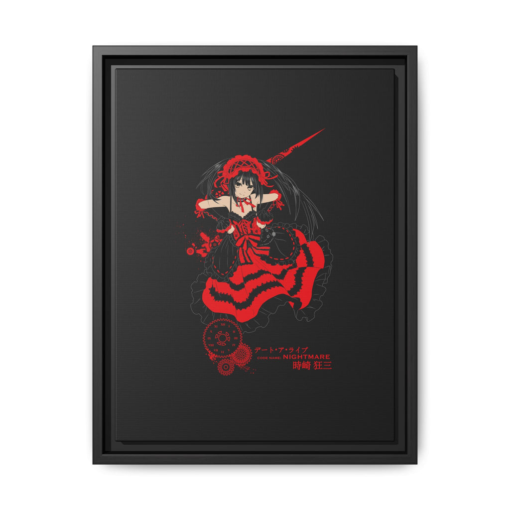 Anime Warrior Red Black Matte Canvas Print — Framed Wall Art