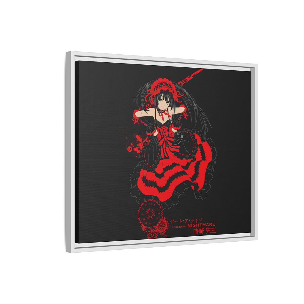 Anime Warrior Red Black Matte Canvas Print — Framed Wall Art