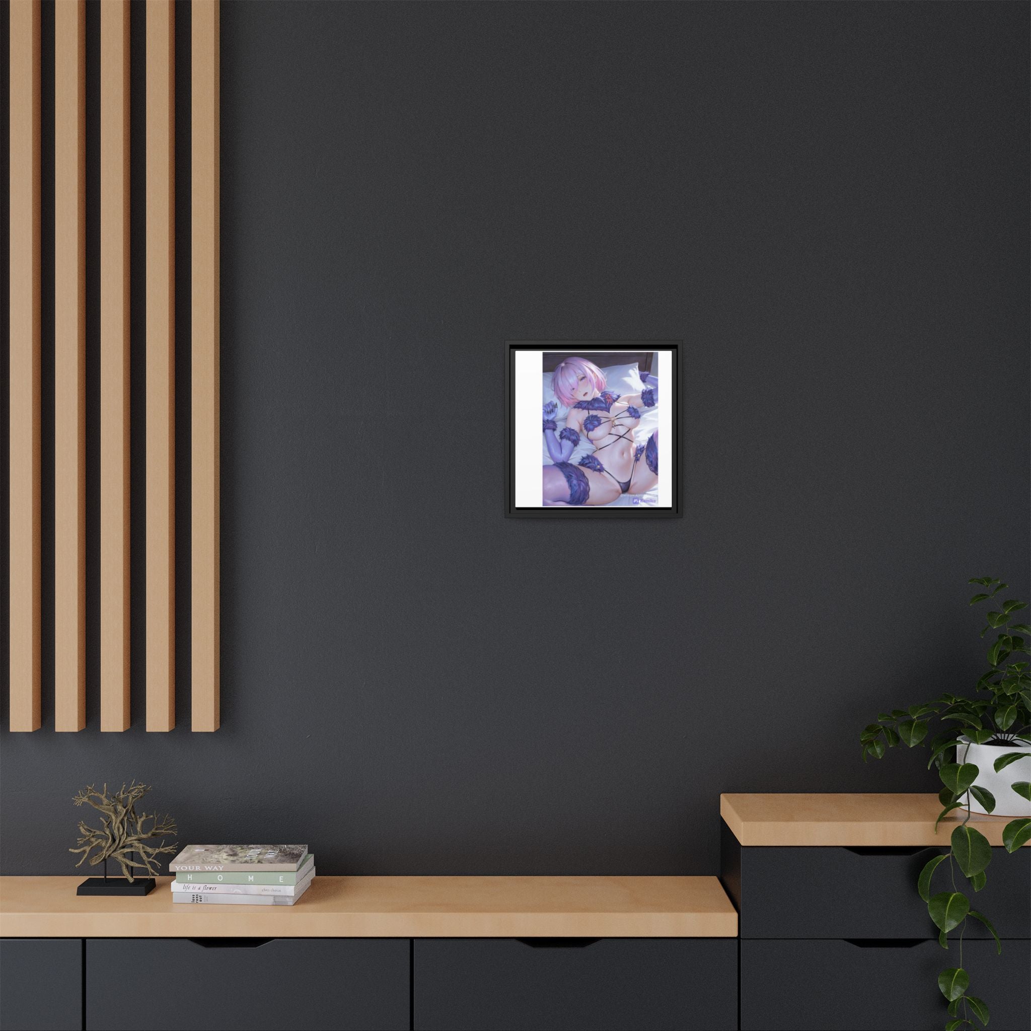 Framed Matte Canvas — Anime Pin-Up Lingerie Art Print