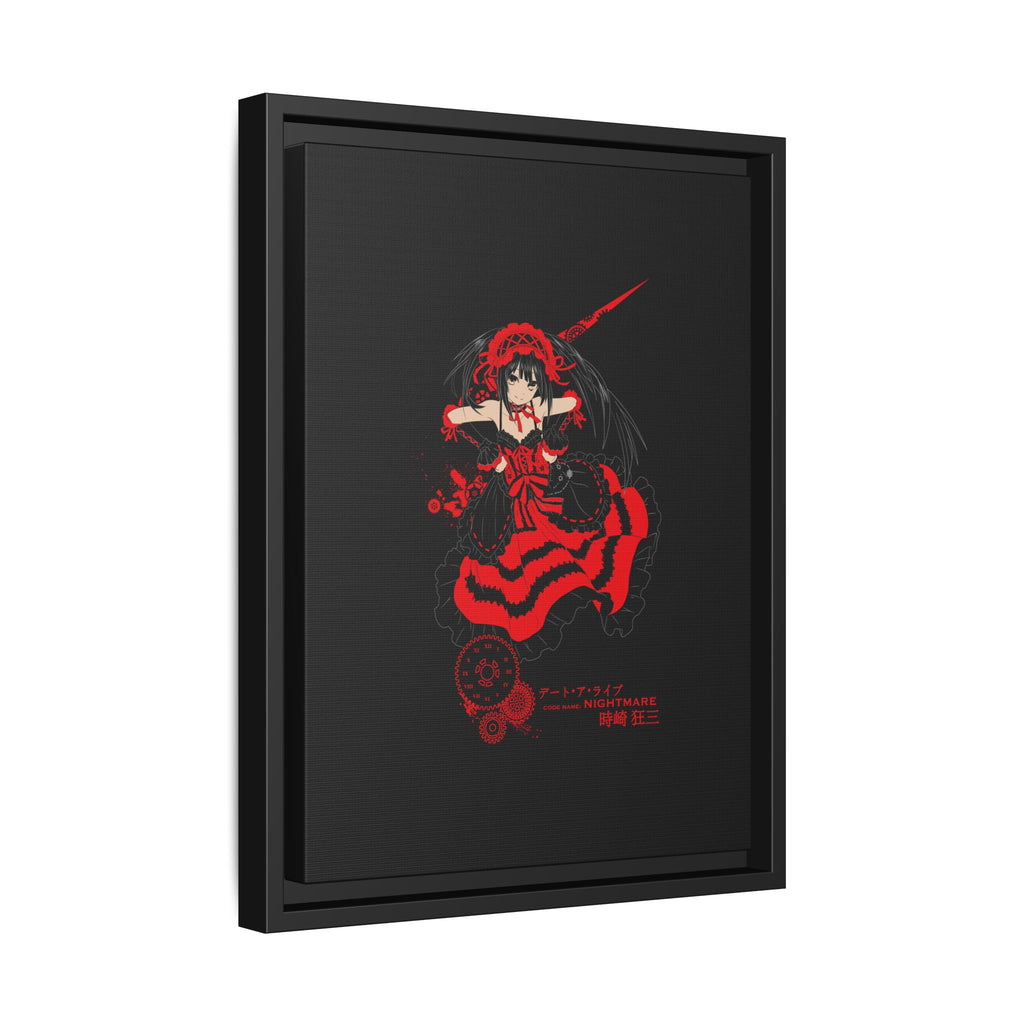Anime Warrior Red Black Matte Canvas Print — Framed Wall Art