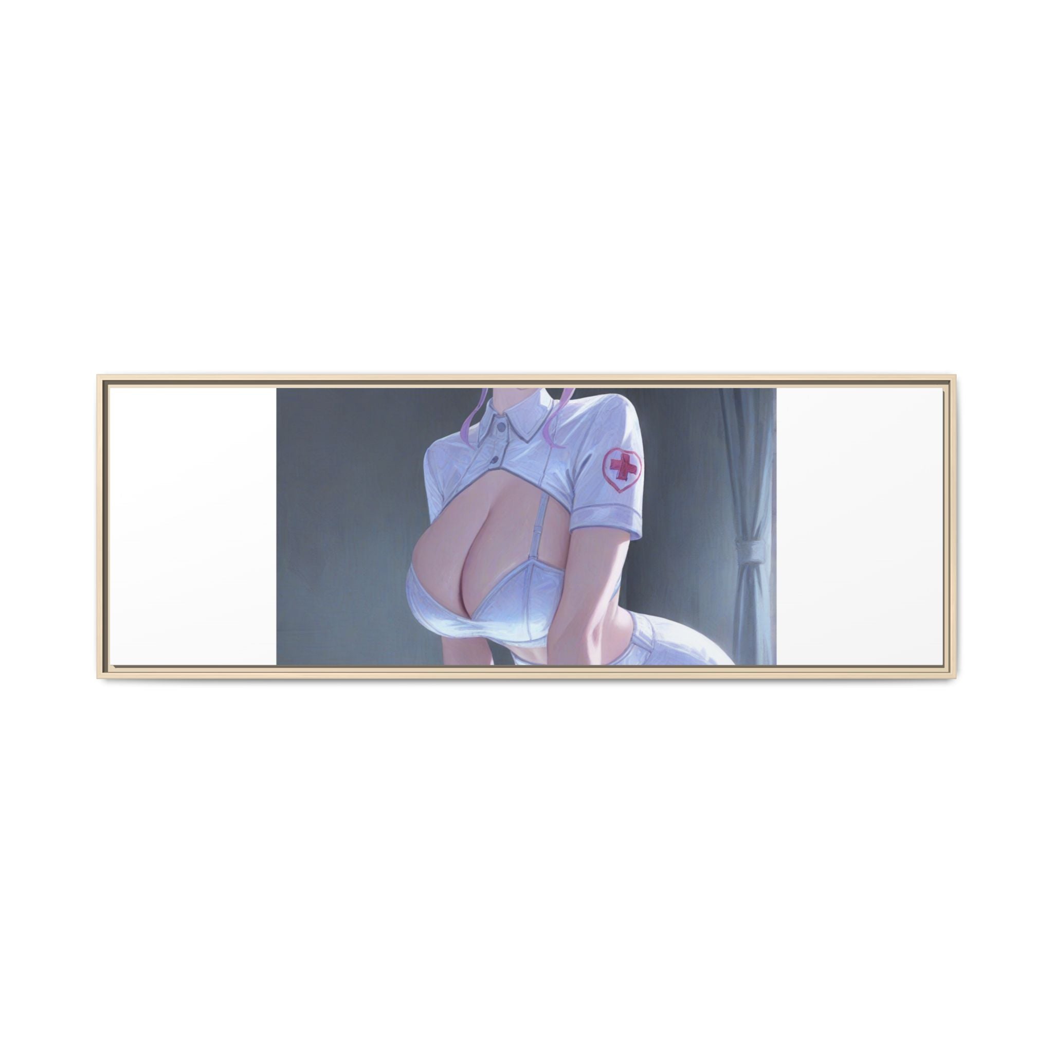Sexy Anime Nurse Matte Canvas Print (Framed)