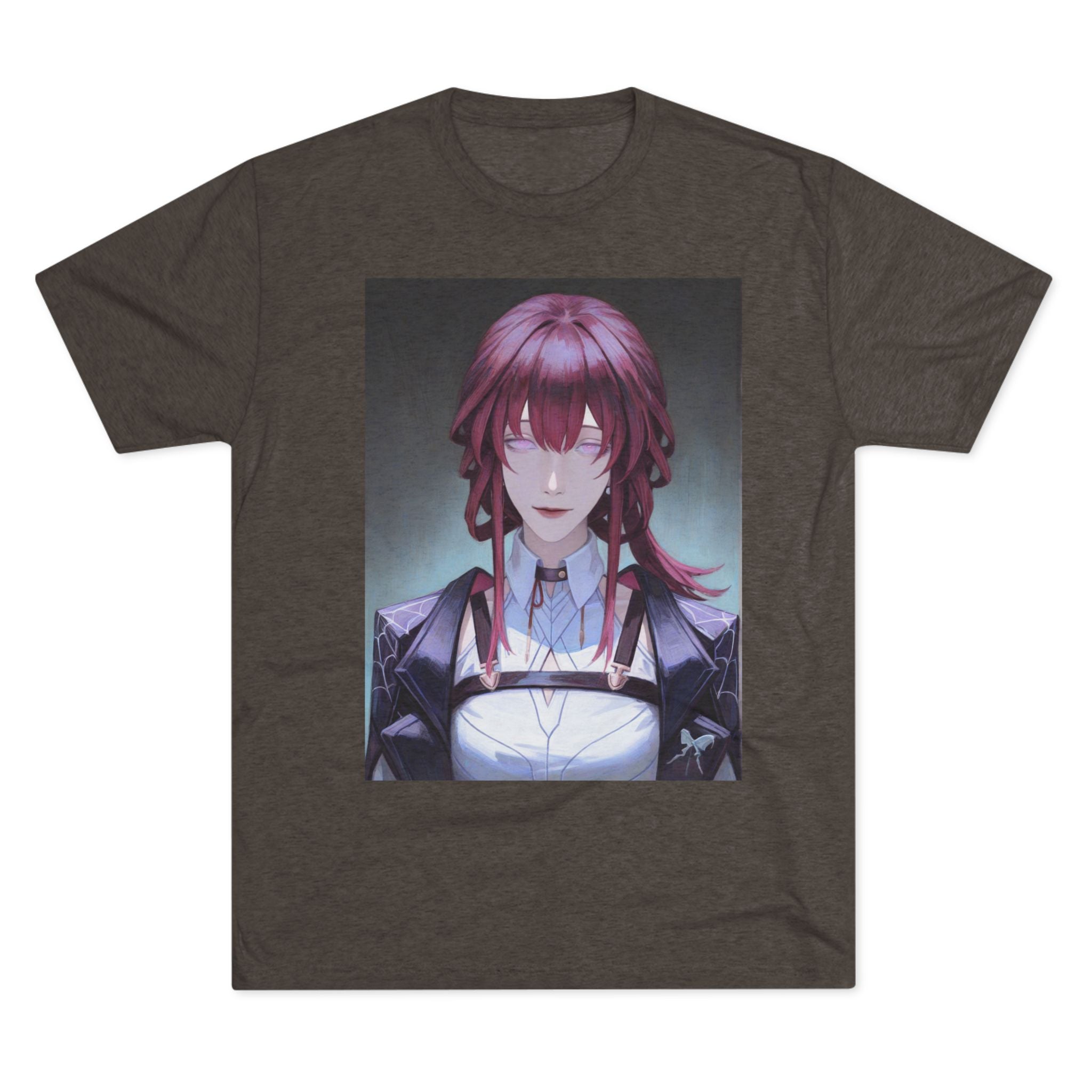 Anime Gothic Maid Portrait Tee — Red-Haired Mystique Crew Shirt