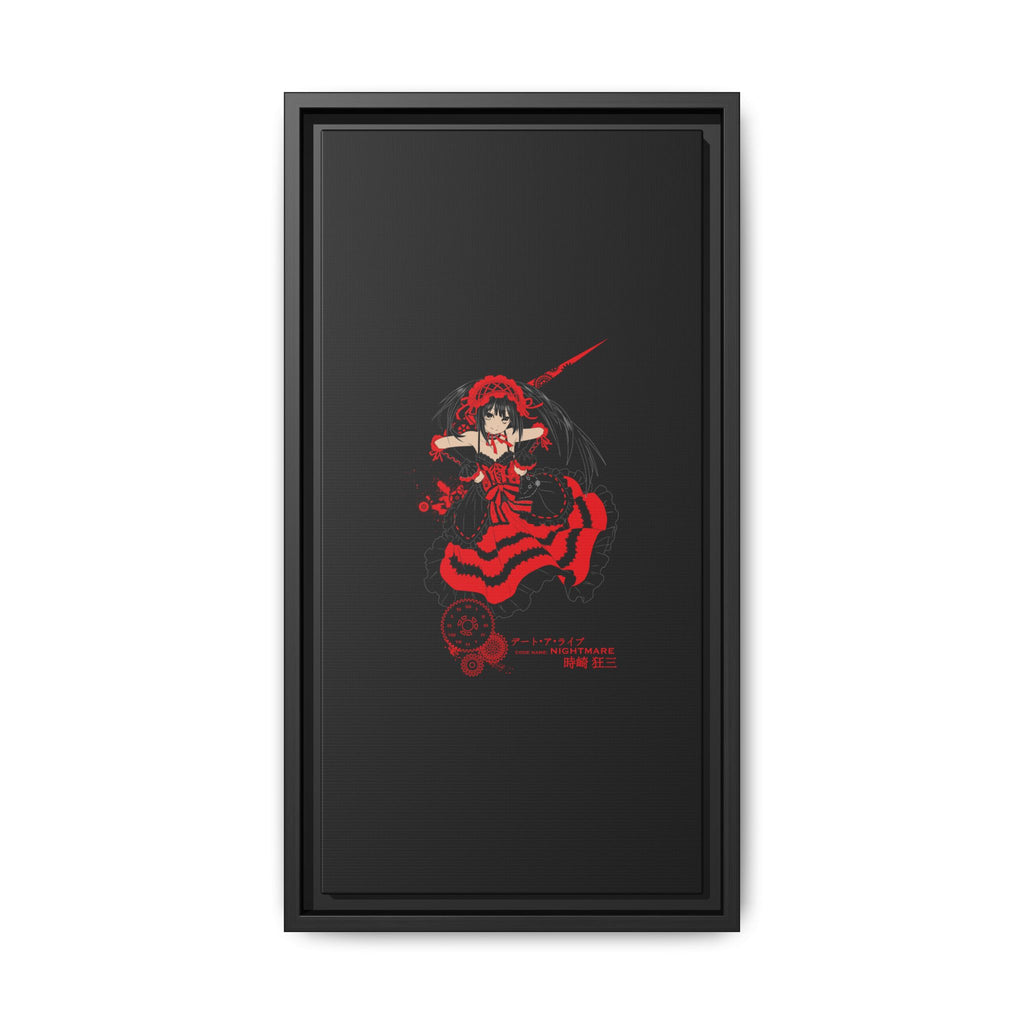 Anime Warrior Red Black Matte Canvas Print — Framed Wall Art