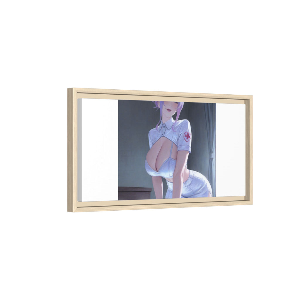 Sexy Anime Nurse Matte Canvas Print (Framed)