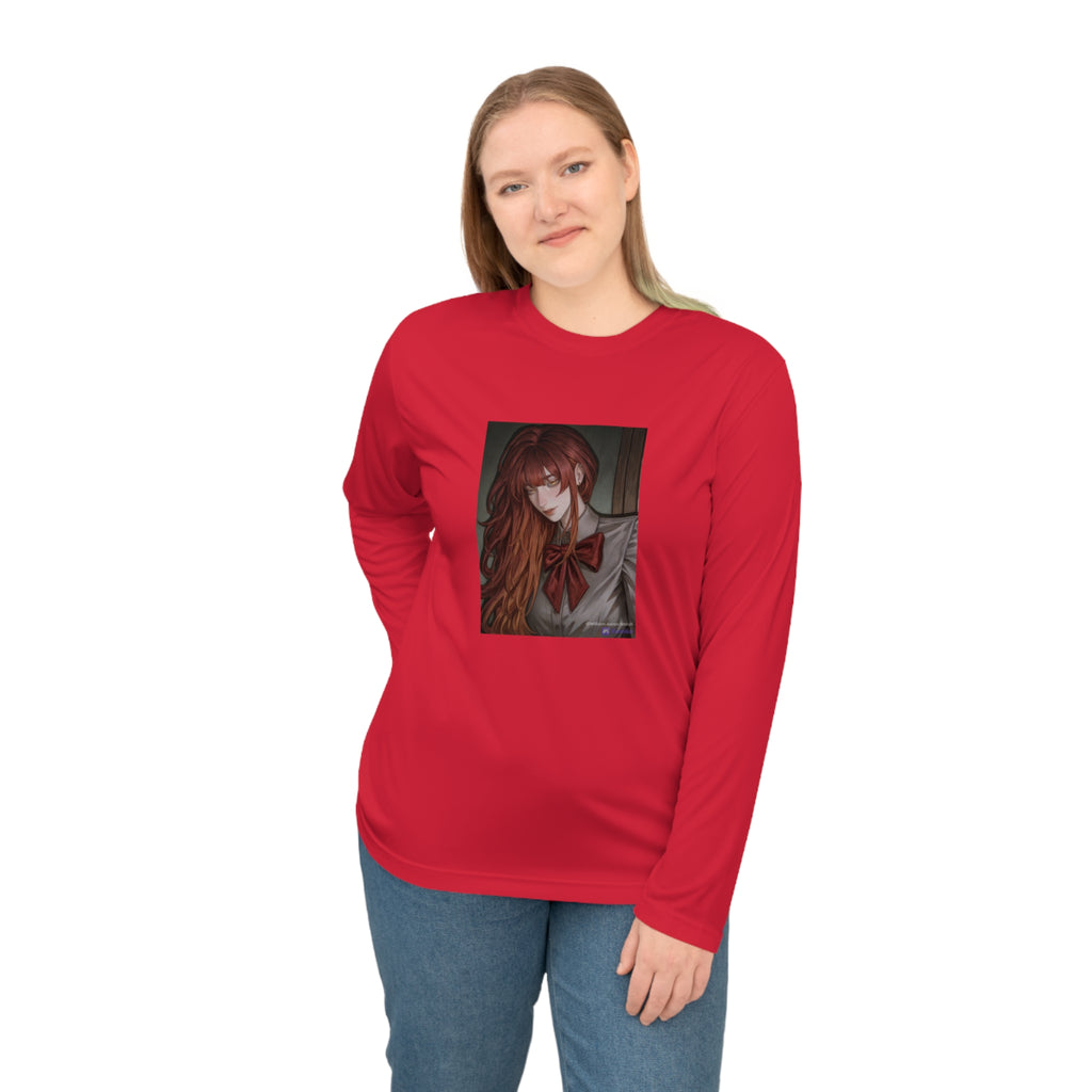 Anime Redhead Girl Long Sleeve Shirt — Moody Schoolgirl Portrait