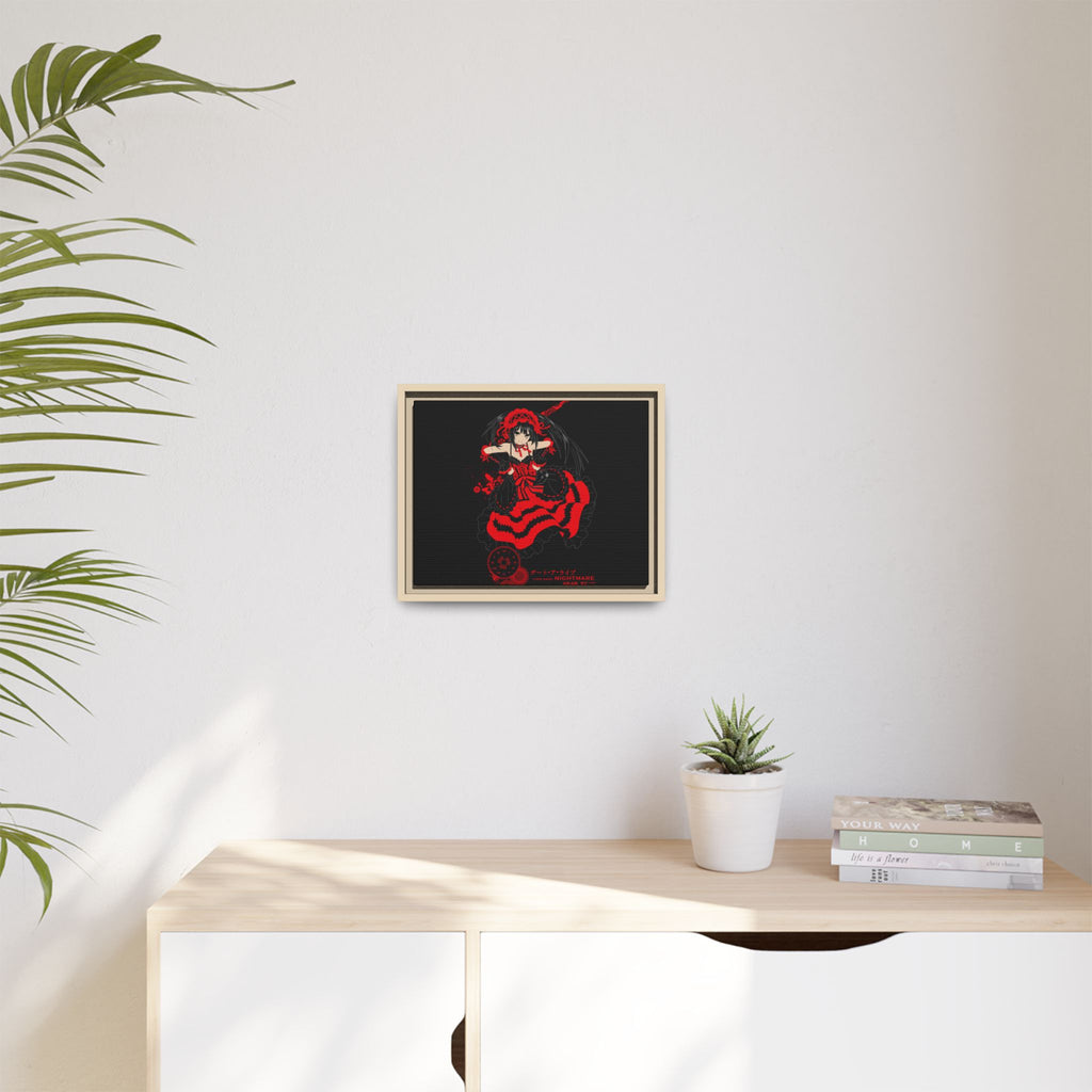 Anime Warrior Red Black Matte Canvas Print — Framed Wall Art
