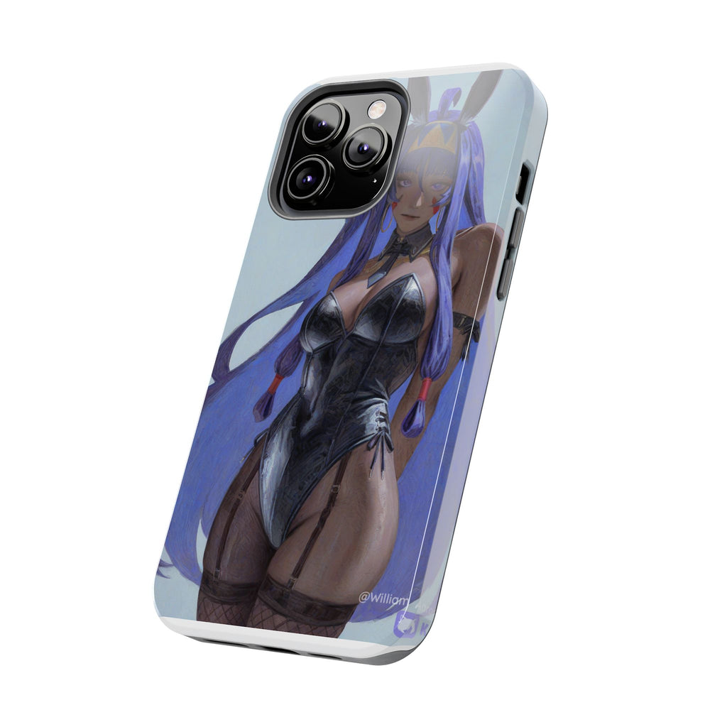 Bunny Girl Tough Phone Case — Anime Purple-Haired Character Protective Cover