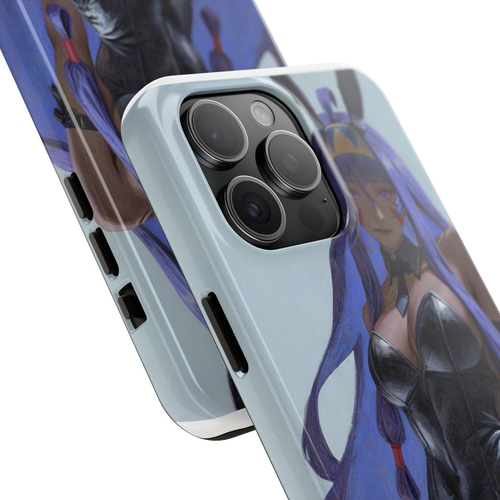 Bunny Girl Tough Phone Case — Anime Purple-Haired Character Protective Cover